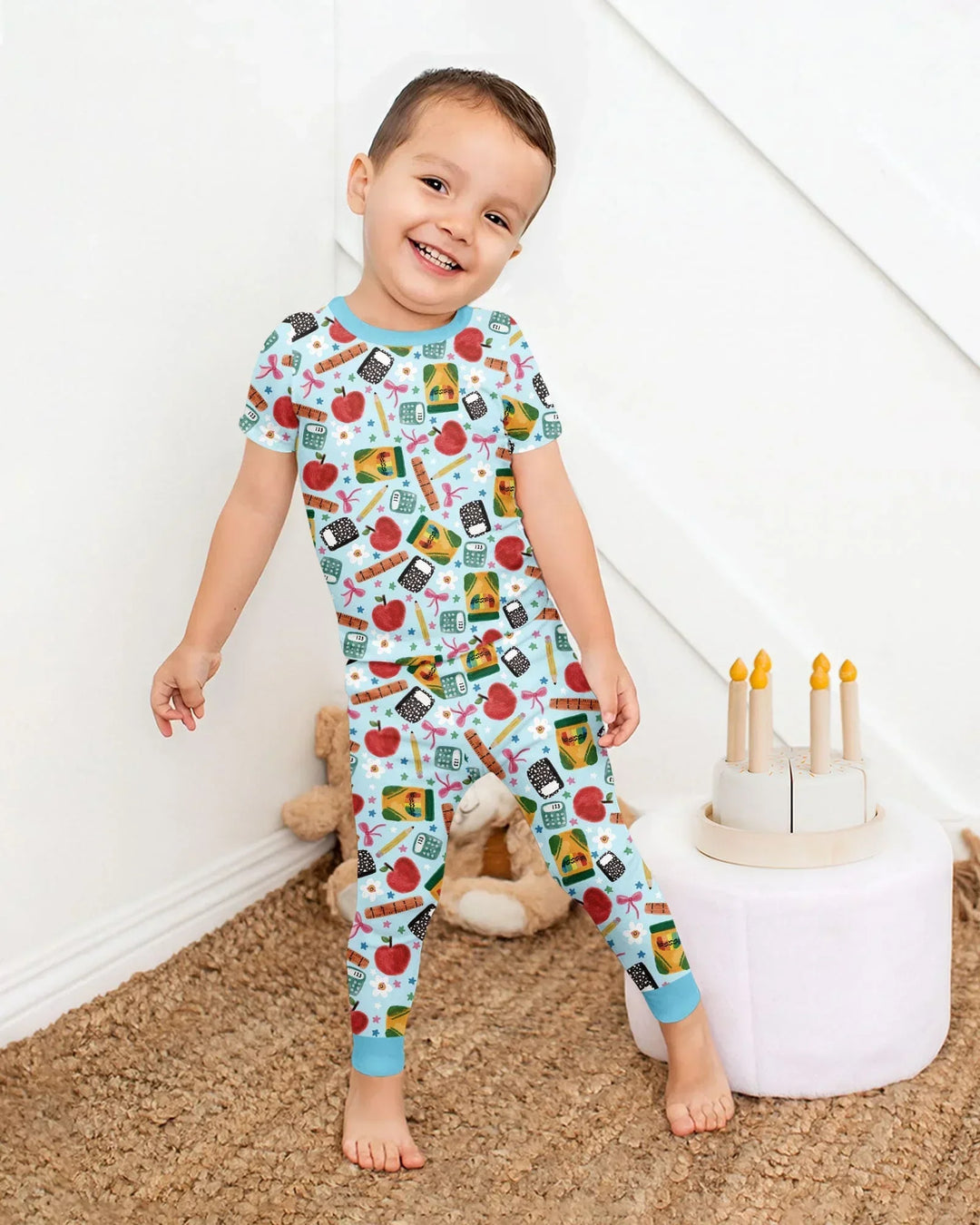 Little Learner Bamboo Two Piece Short Sleeve Pajama Set