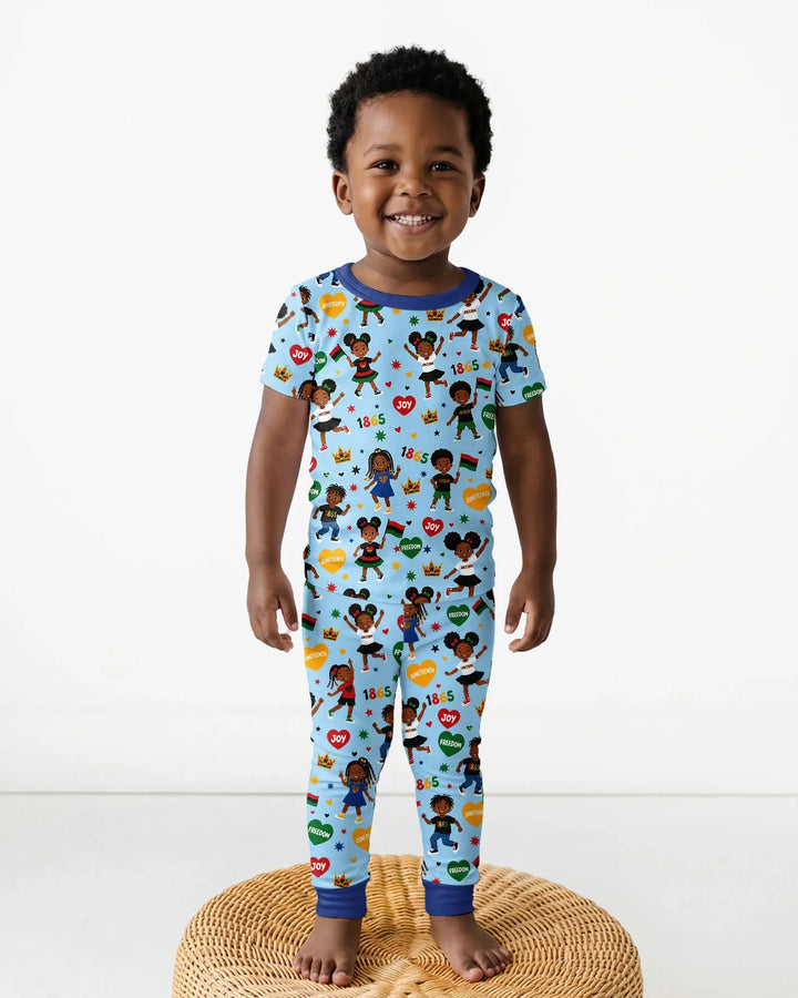 Celebrate Juneteenth Freedom Bamboo Two Piece Short Sleeve Pajama Set