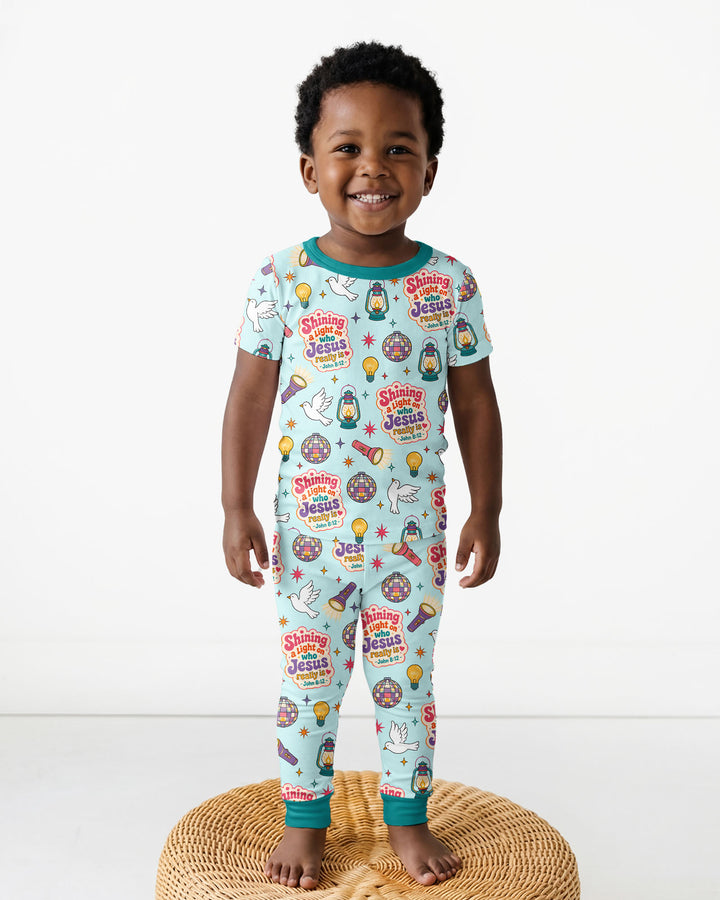 Summer Retro Ice Creams Family Matching Bamboo Two Piece Short Sleeve Pajama Set