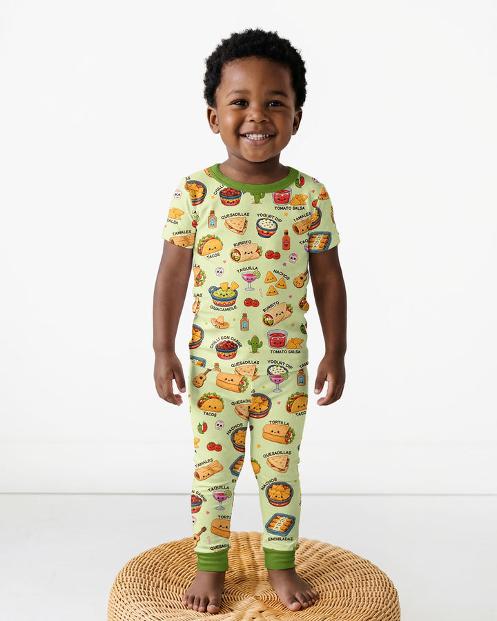 Kawaii Mexican Food Bamboo Two Piece Short Sleeve Pajama Set
