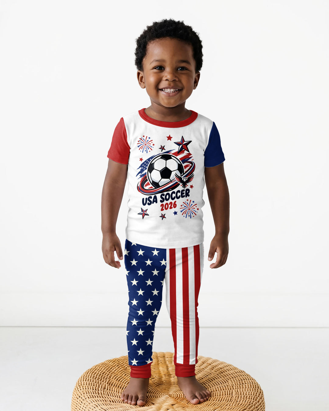 USA Soccer 2026 Family Matching Bamboo Two Piece Short Sleeve Pajama Set