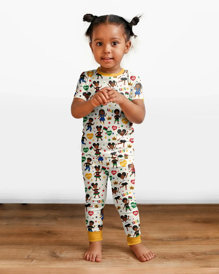 Celebrate Juneteenth Freedom Bamboo Two Piece Short Sleeve Pajama Set