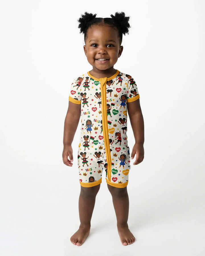 Celebrate Juneteenth Freedom Bamboo Shorty Zippy
