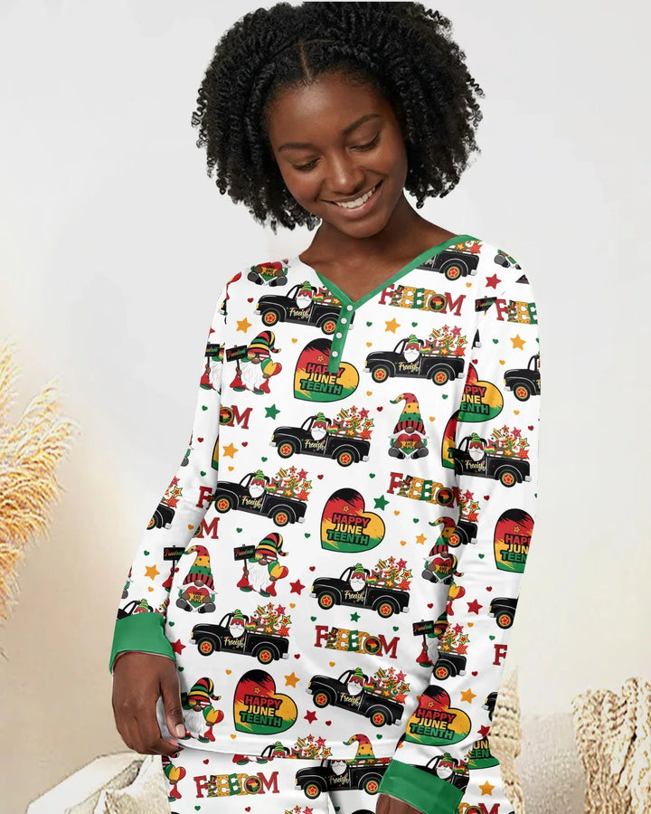 Gnome Happy Juneteenth Bamboo Women Pajama Set