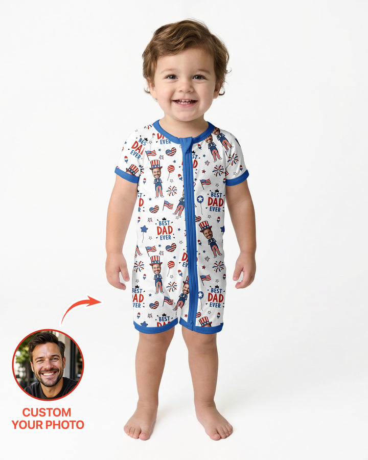 Custom Photo Best Patriotic Family Ever Bamboo Shorty Zippy