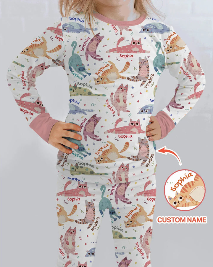 Cat Nap Crew Bamboo Two Piece Long Sleeve Pajama Set