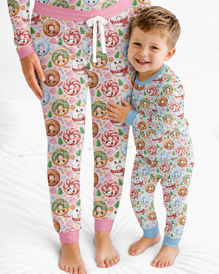 Kawaii Christmas Donuts Bamboo Women Pajama Set