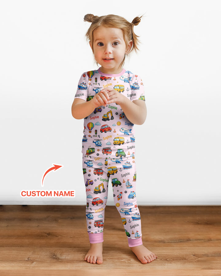 CUSTOM Template Bamboo Two Piece Short Sleeve Pyjamas Set