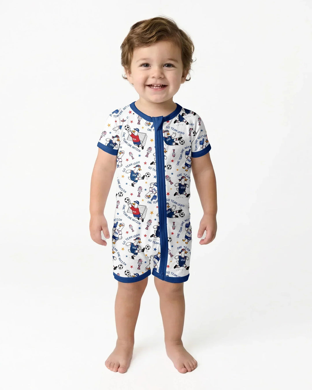 USA Soccer Goose Family Matching Bamboo Shorty Zippy