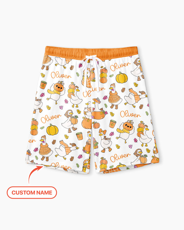 Fall Silly Goose Bamboo Men Short Sleeve Short Pajama Set