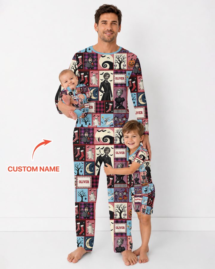 Vertical Halloween Bamboo Men's Pajama Set