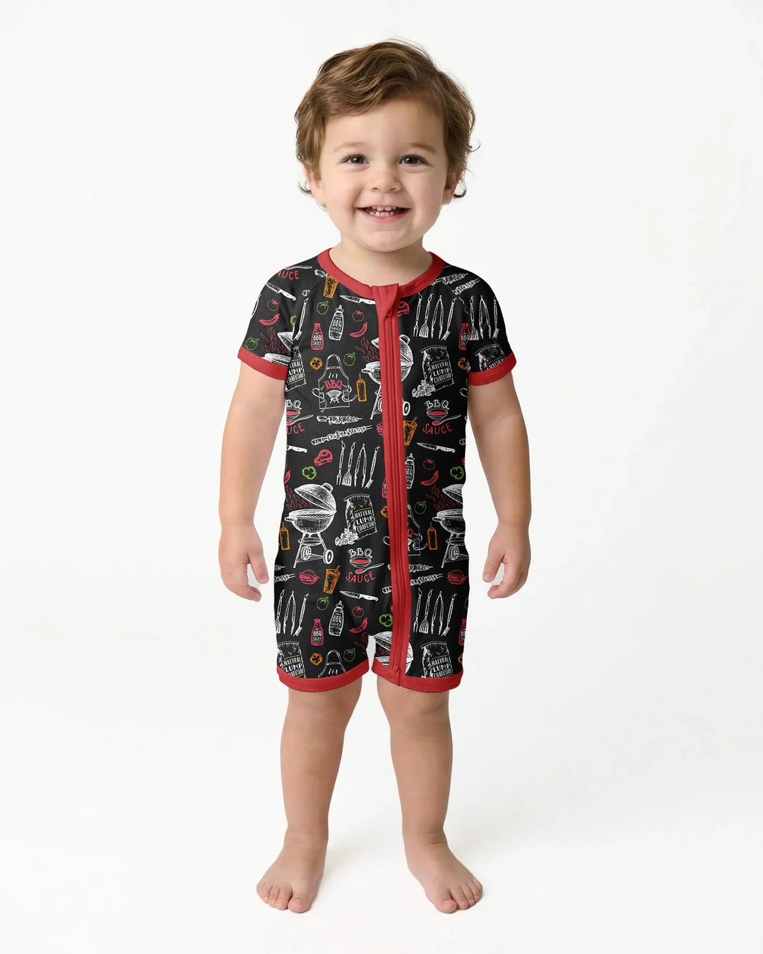 Backyard BBQ Party Family Matching Bamboo Shorty Zippy