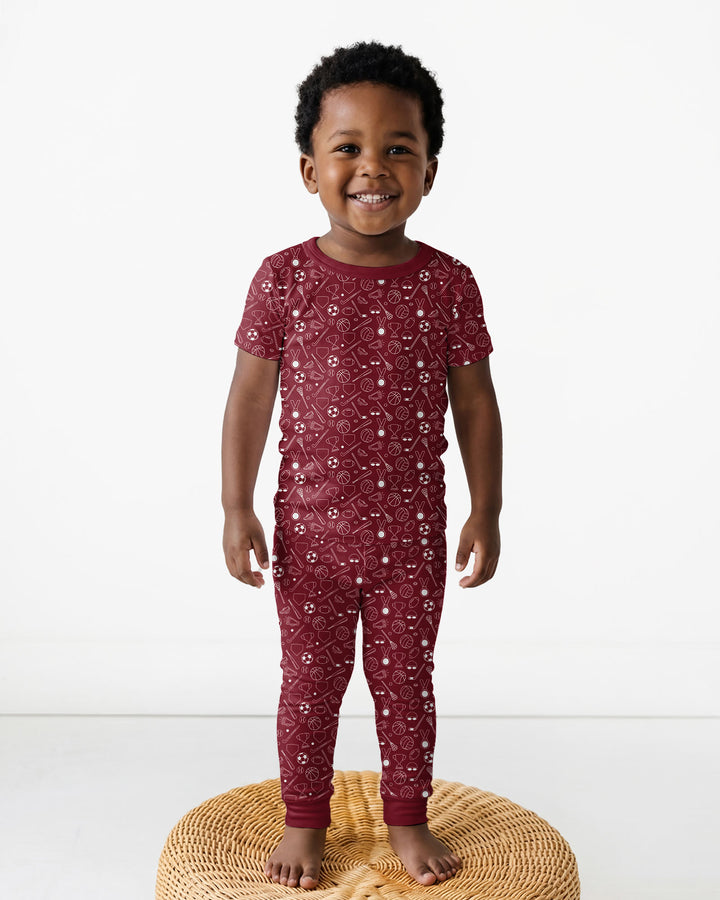 Doodle Sports Bamboo Two Piece Short Sleeve Pajama Set
