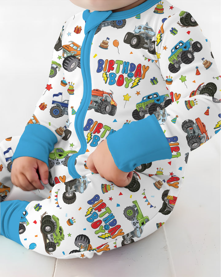 Monster Truck Birthday Boy Bamboo Convertible Zippy
