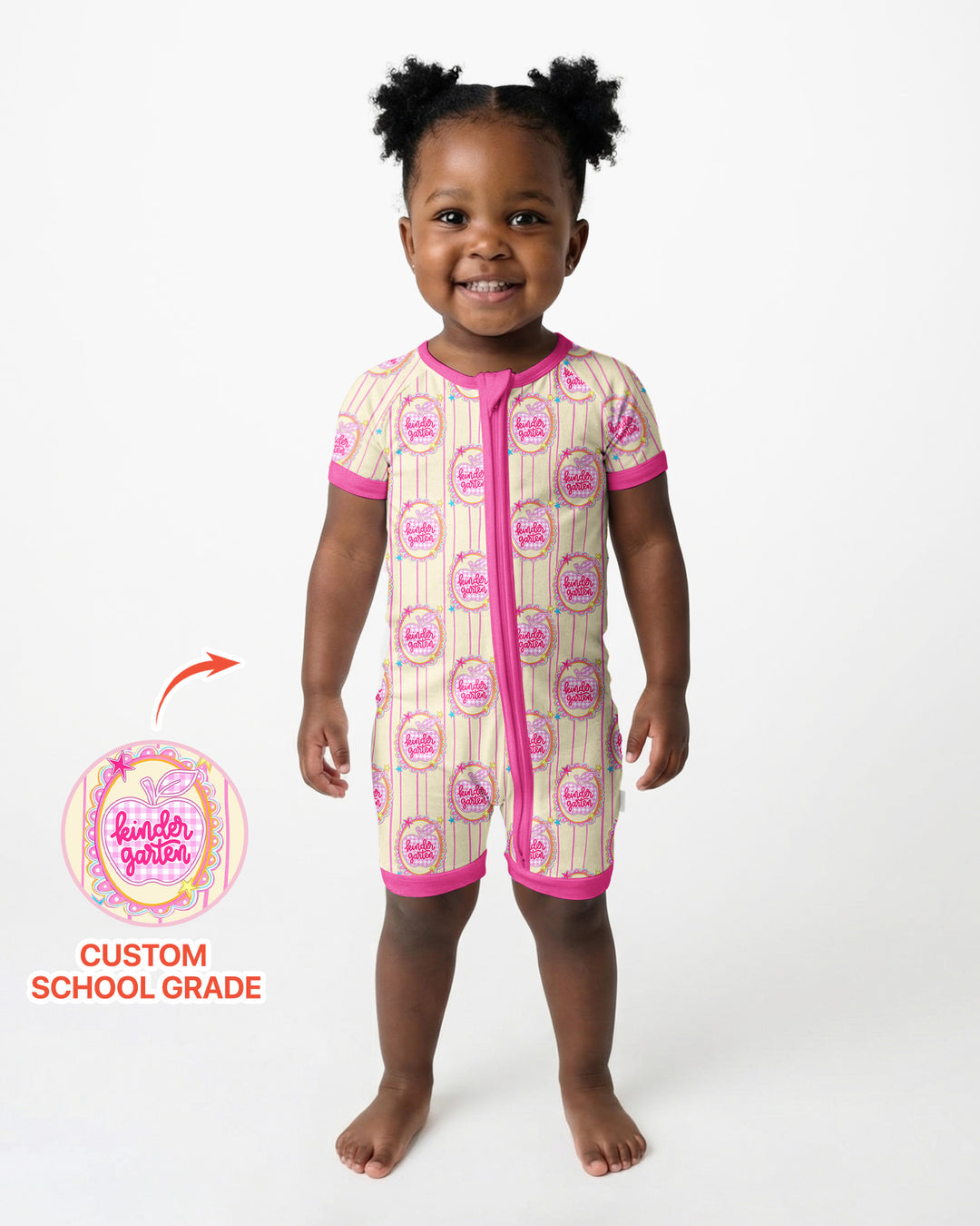 Custom Grade School Sweetie Bamboo Shorty Zippy