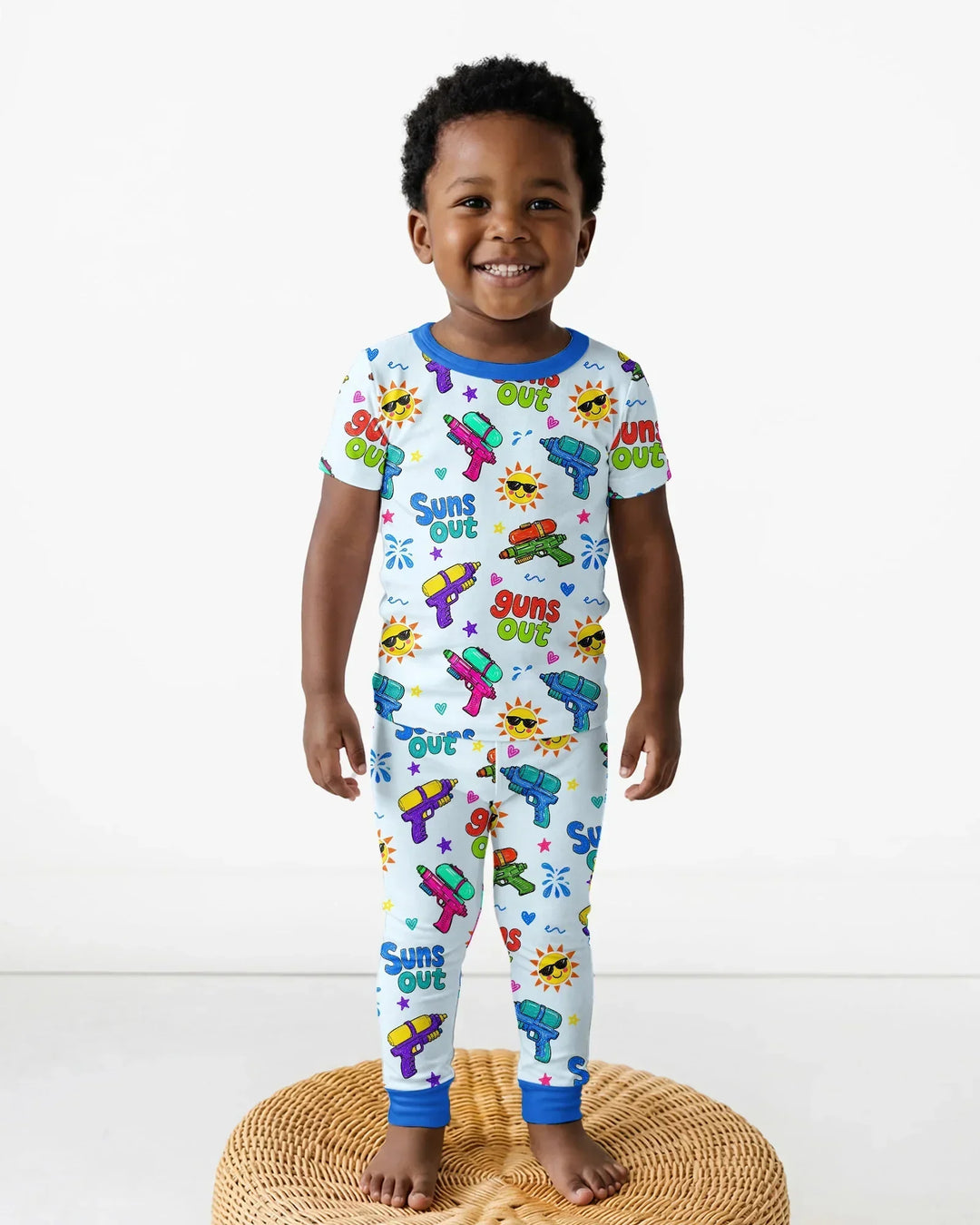 Sun Out Guns Out Bamboo Two Piece Short Sleeve Pajama Set