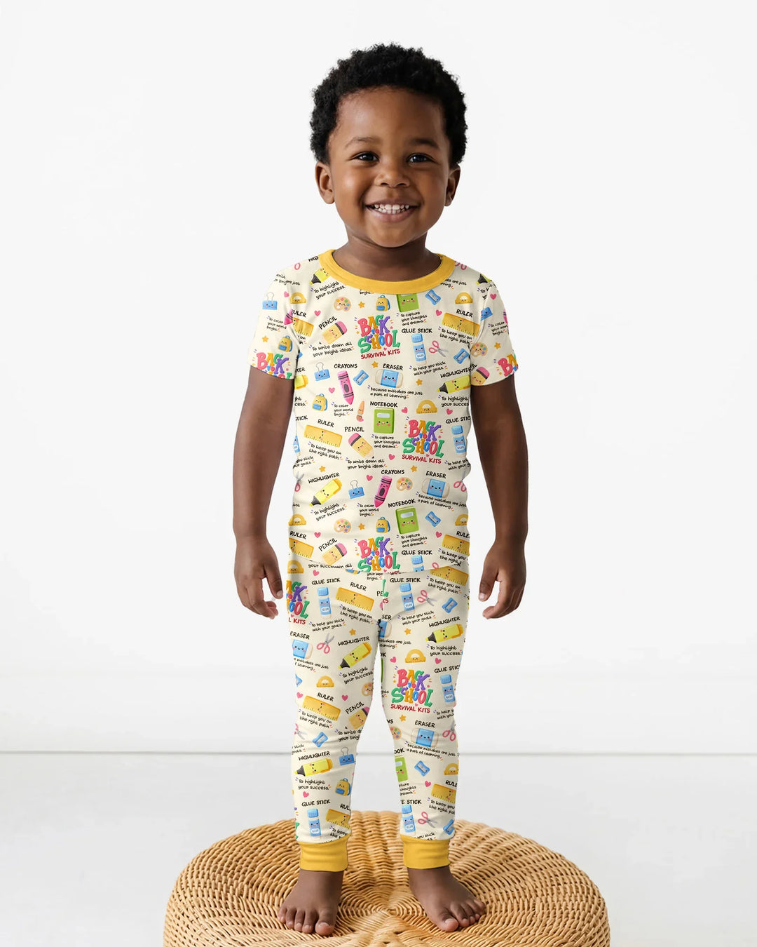 Back To School Survival Kit Bamboo Two Piece Short Sleeve Pajama Set