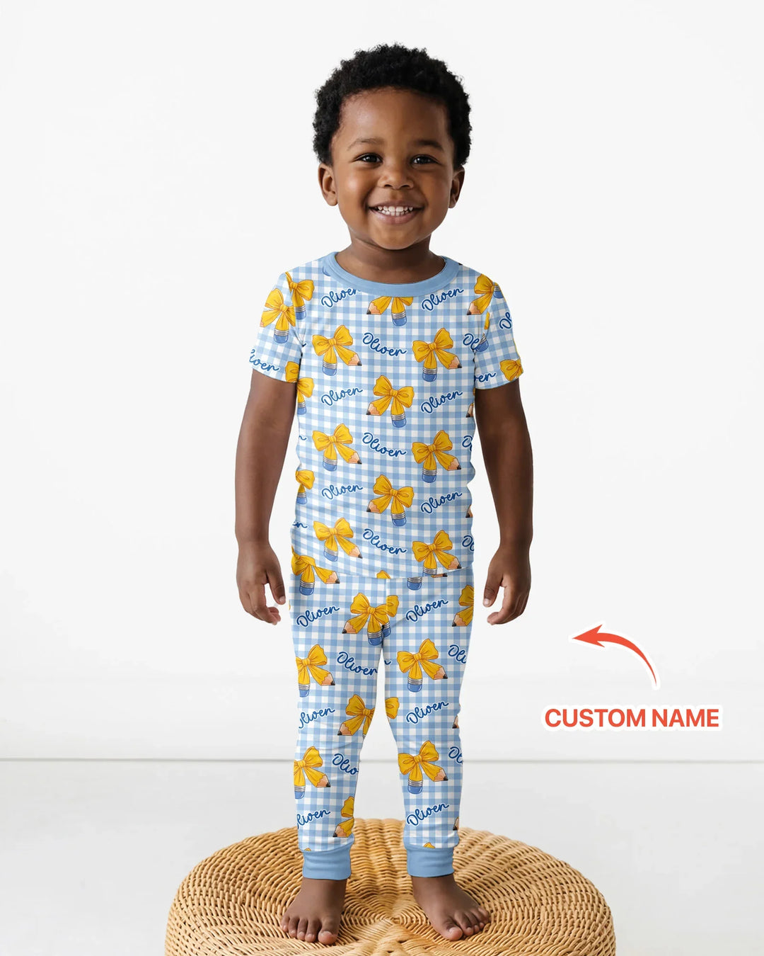 CUSTOM Template Bamboo Two Piece Short Sleeve Pyjamas Set