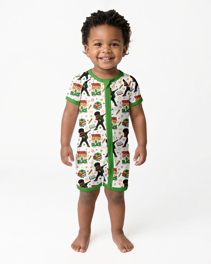 Black Boy Young Gifted & Black Bamboo Shorty Zippy