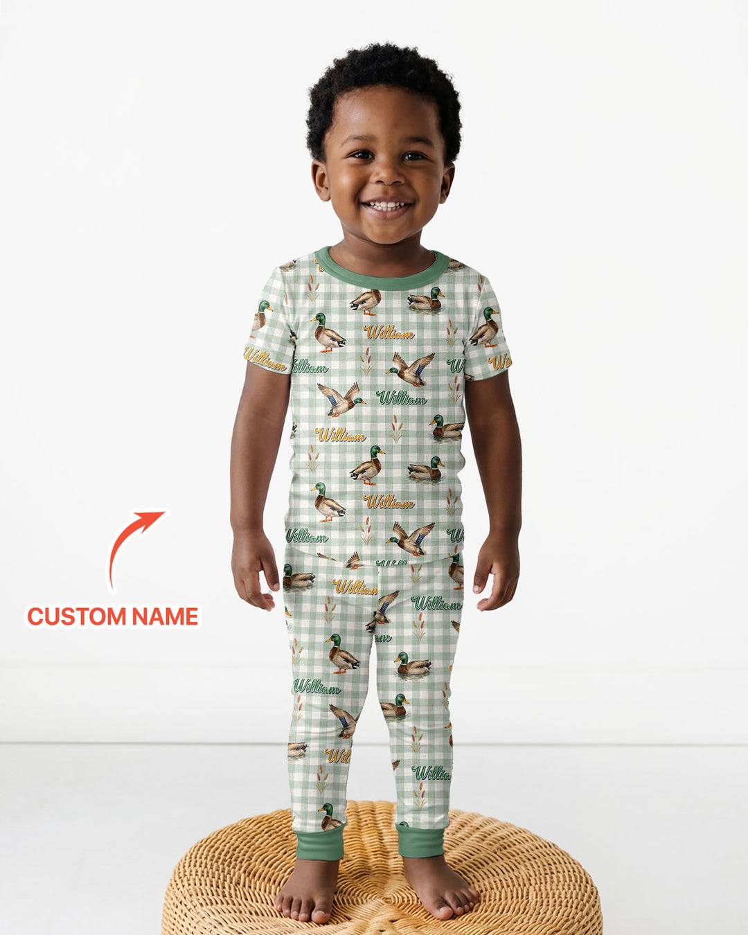 CUSTOM Template Bamboo Two Piece Short Sleeve Pyjamas Set