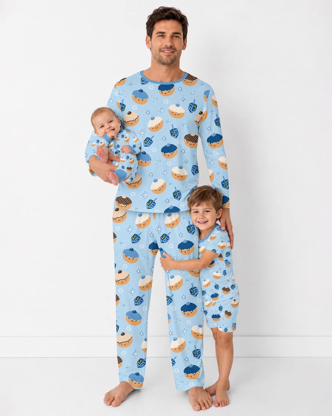 Hanukkah Donut Family Matching Bamboo Men's Pajama Set