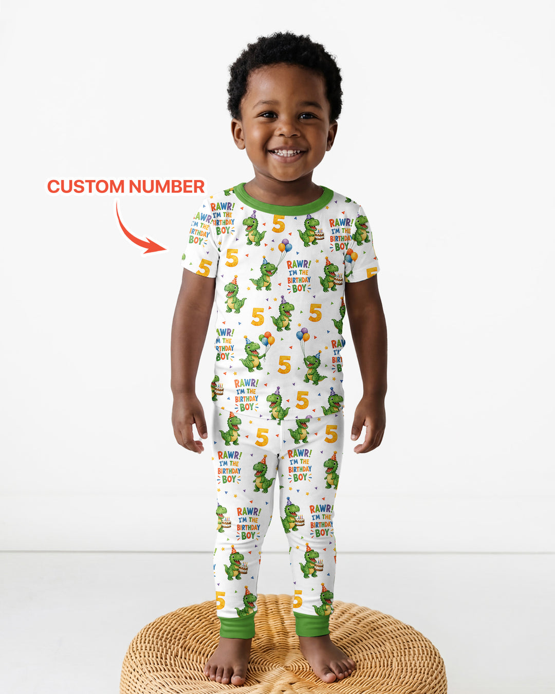 CUSTOM Template Bamboo Two Piece Short Sleeve Pyjamas Set