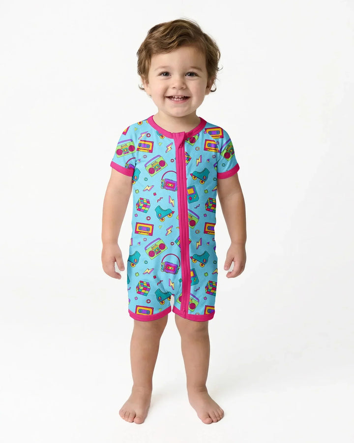 80s Retro Neon Bamboo Shorty Zippy