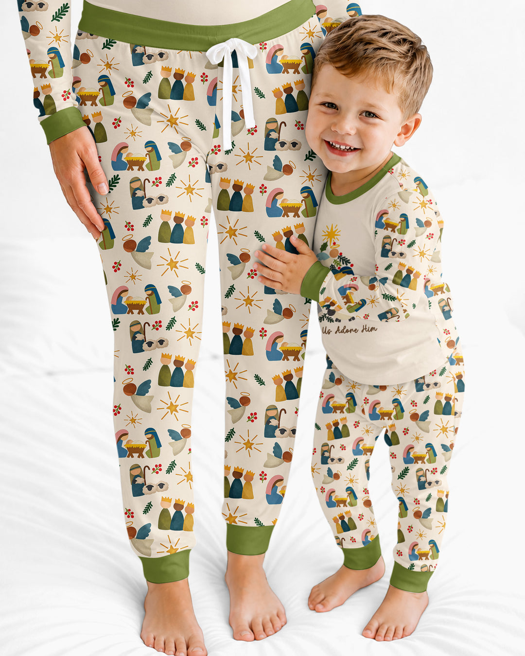 Oh Come, Let Us Adore Him Family Matching Bamboo Women Pajama Set