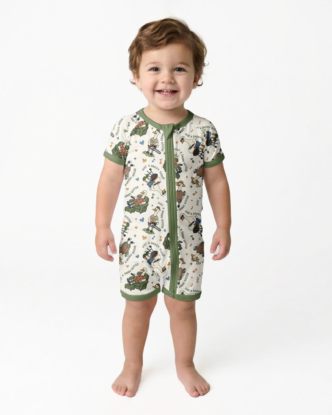 Just A Daddy Goose Family Matching Bamboo Shorty Zippy