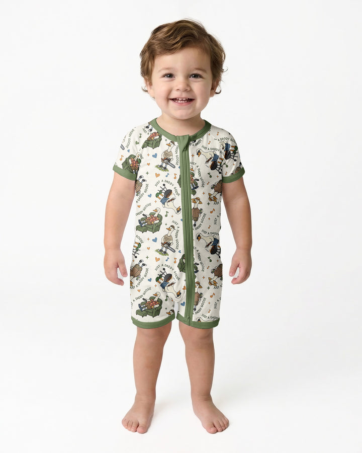 Just A Daddy Goose Family Matching Bamboo Shorty Zippy