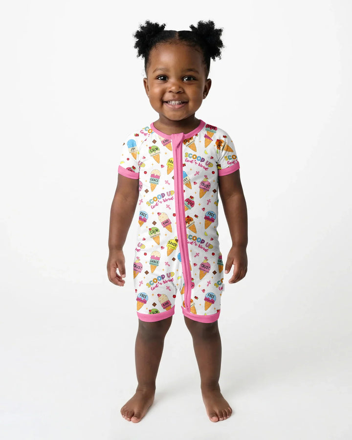 Ice Cream Summer Christian Bamboo Shorty Zippy