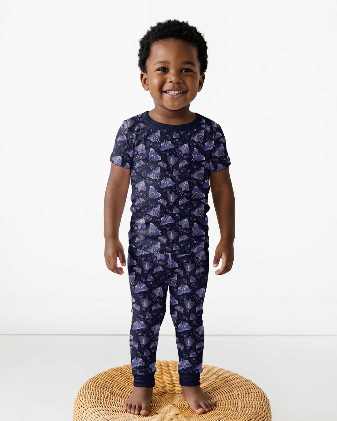 Very Peri Moths Bamboo Two Piece Short Sleeve Pajama Set