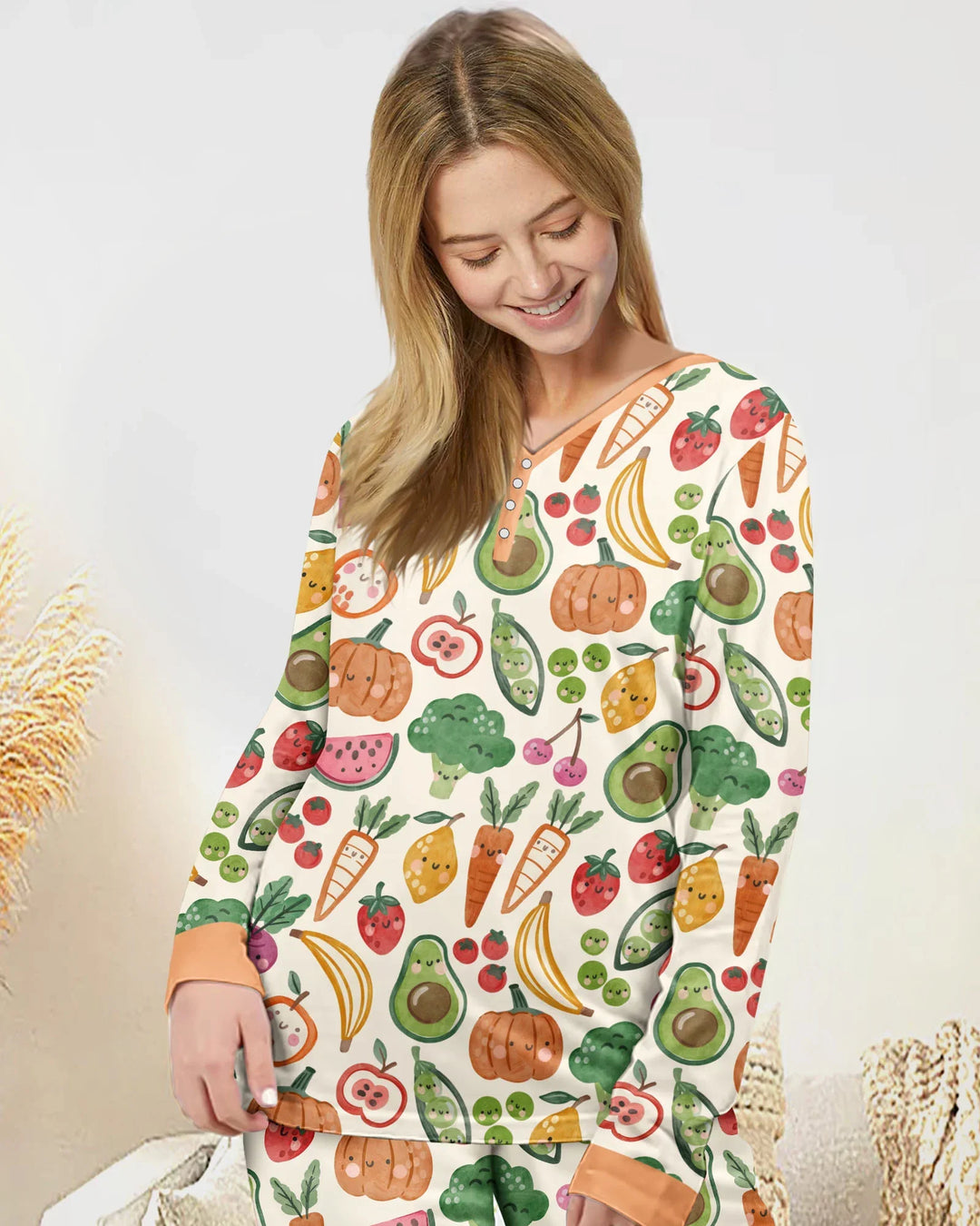 Veggie Friends Family Matching Bamboo Women Pajama Set