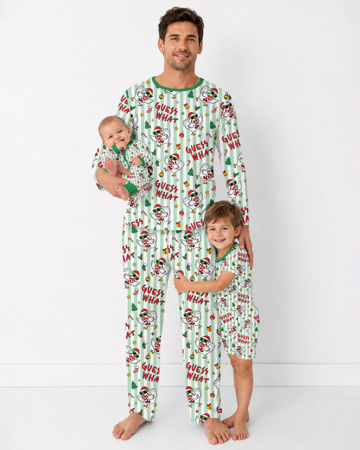 Guess What Chicken Butt Christmas Bamboo Men's Pajama Set