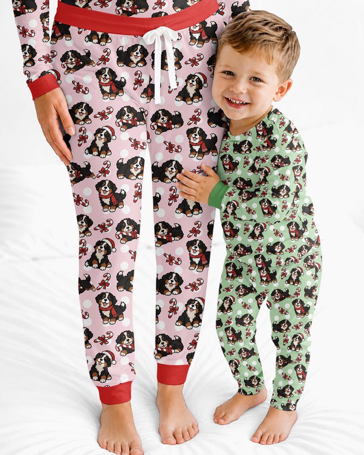 Holiday Bernese Mountain Christmas Dog Bamboo Women Pajama Set