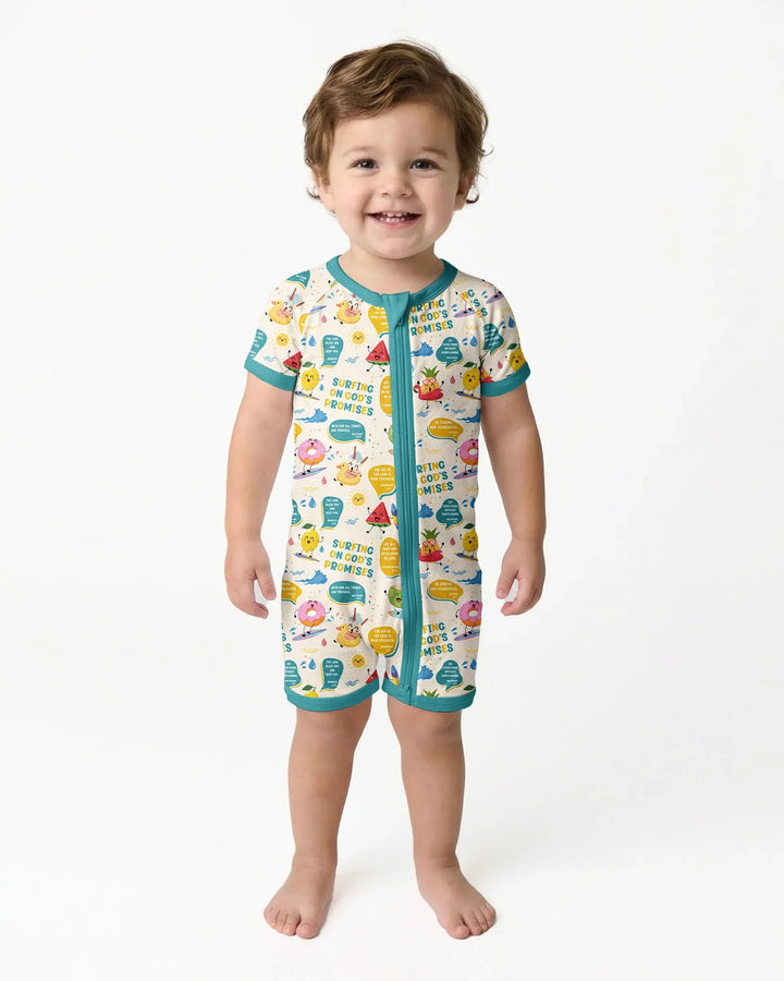 Summer Fruits Surfing On God's Promises Bamboo Shorty Zippy