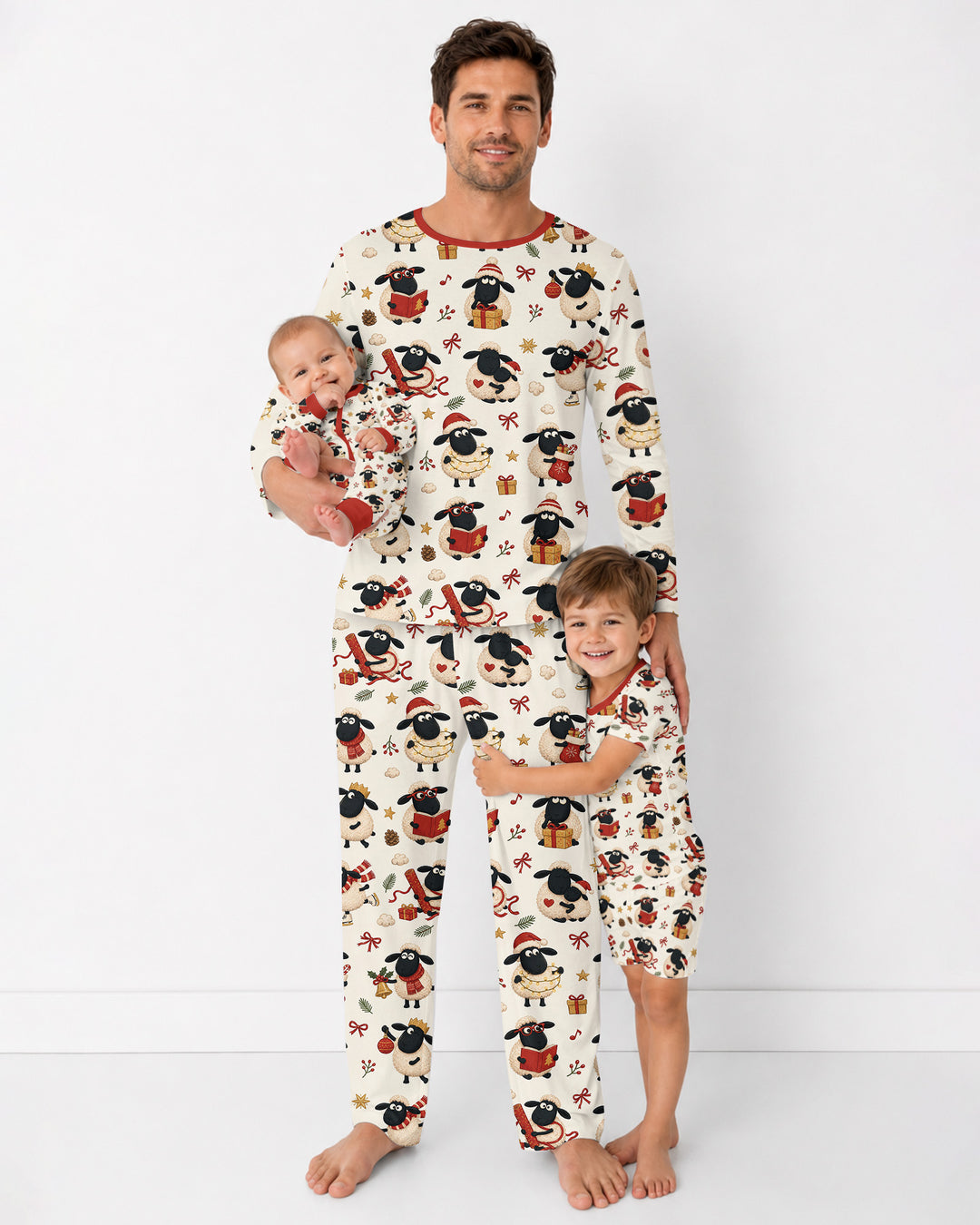 Festive Holiday Sheep Bamboo Men's Pajama Set