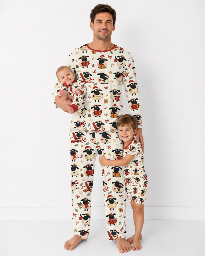 Festive Holiday Sheep Bamboo Men's Pajama Set