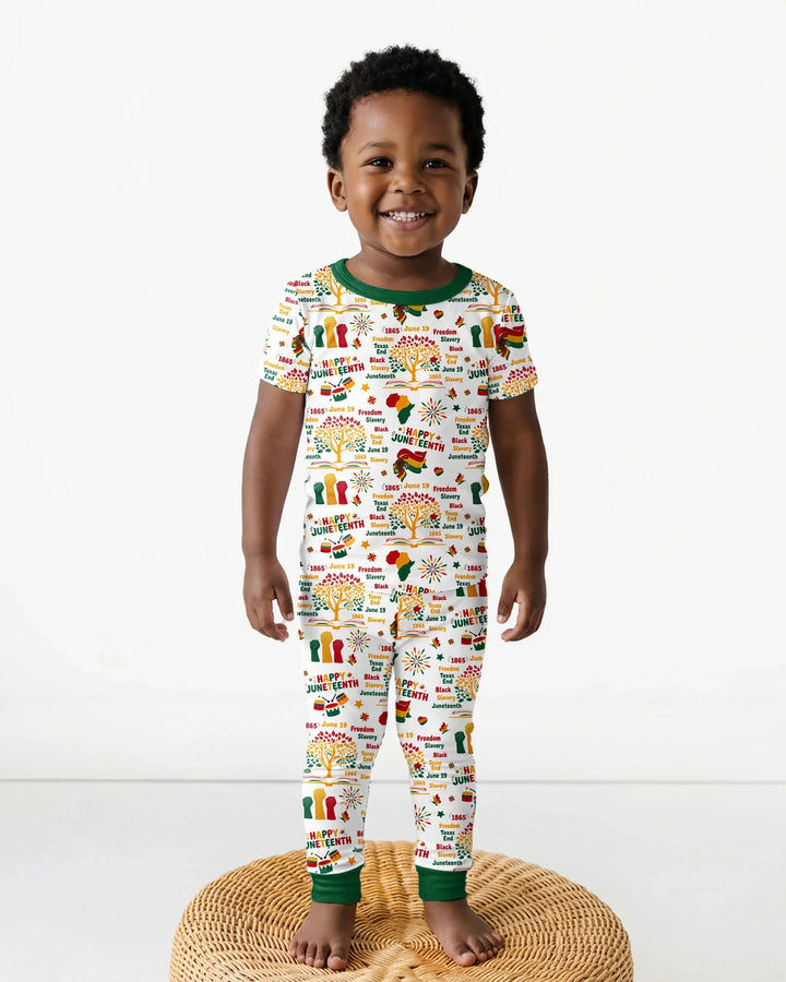 Happy Juneteenth Bamboo Two Piece Short Sleeve Pajama Set