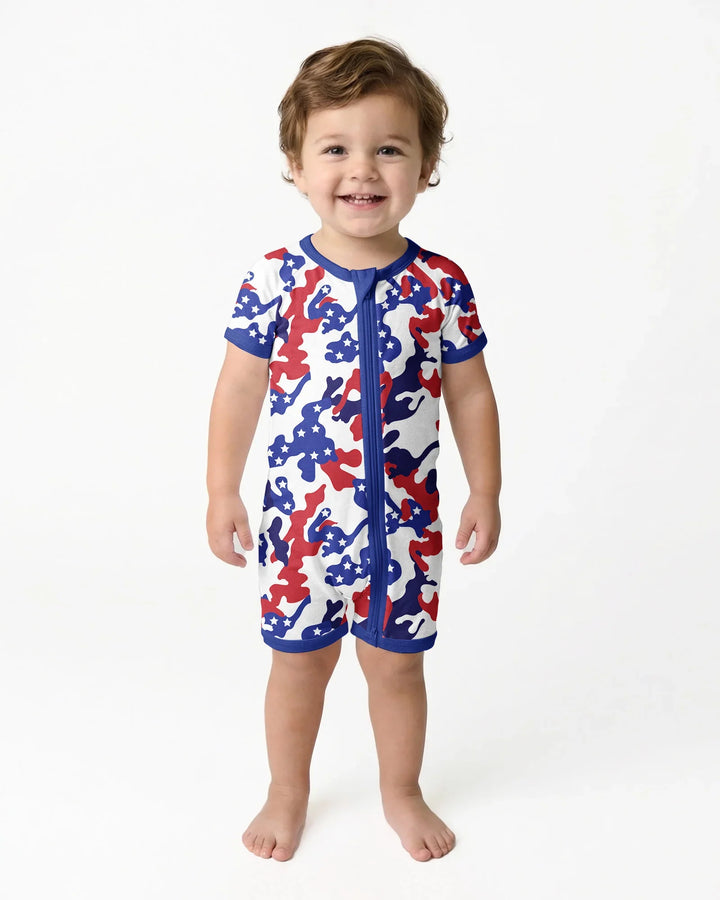 Patriot Camo Daddy & Me Matching Bamboo Shorty Zippy
