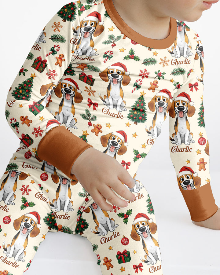 Christmas Dog Bamboo Two Piece Long Sleeve Pajama Set