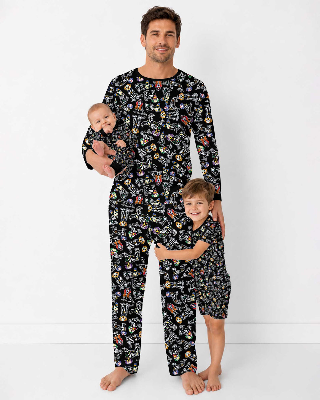 Dia De Los Muertos Doggie Bamboo Men's Pajama Set