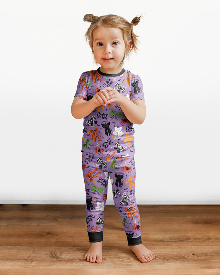 Spooky Bows Spooky Season Bamboo Two Piece Short Sleeve Pajama Set