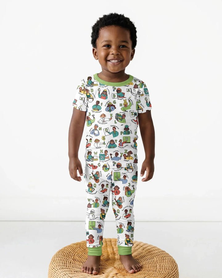 Jobs Alphabet Bamboo Two Piece Short Sleeve Pajama Set