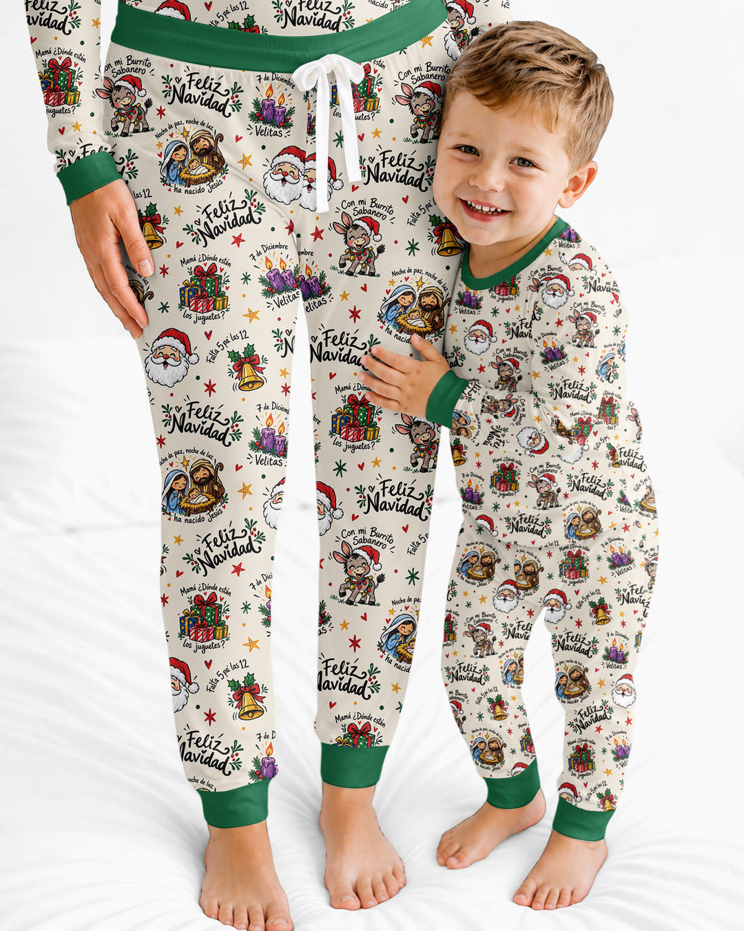 Whimsical Feliz Navidad Christmas Bamboo Women Pajama Set