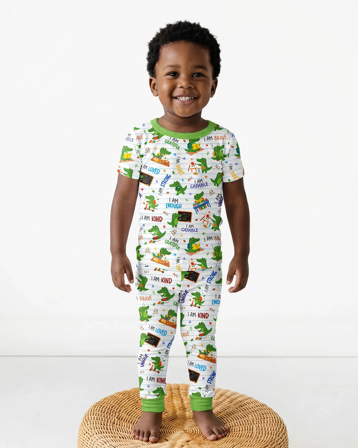 Brave Gator Days Bamboo Two Piece Short Sleeve Pajama Set