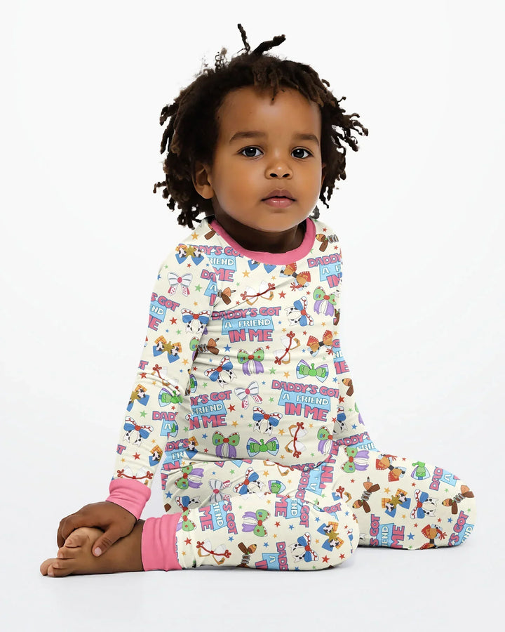 Daddy's Got A Friend In Me Bamboo Two Piece Long Sleeve Pajama Set