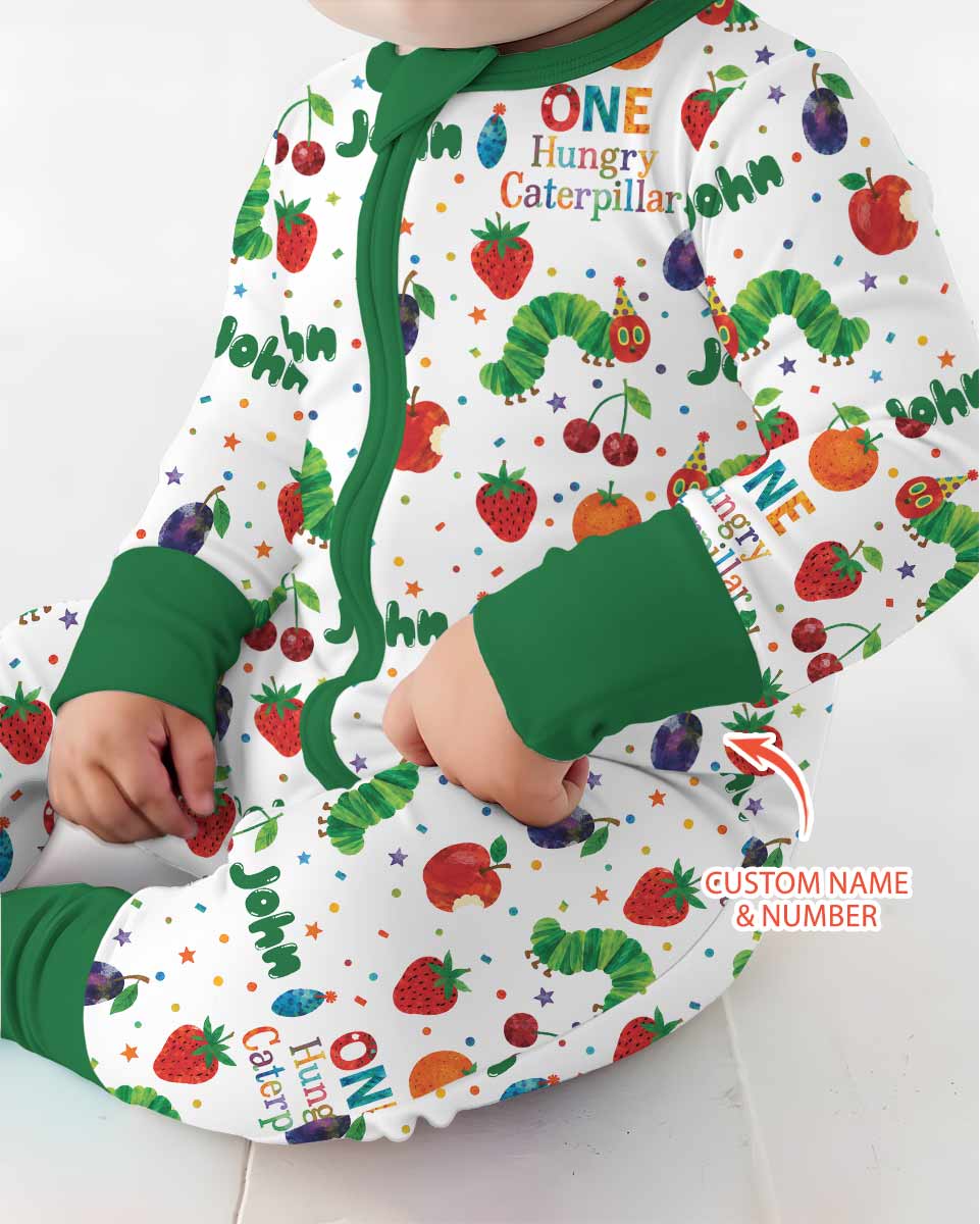 Custom Name And Age Hungry Caterpillar Bamboo Convertible Zippy