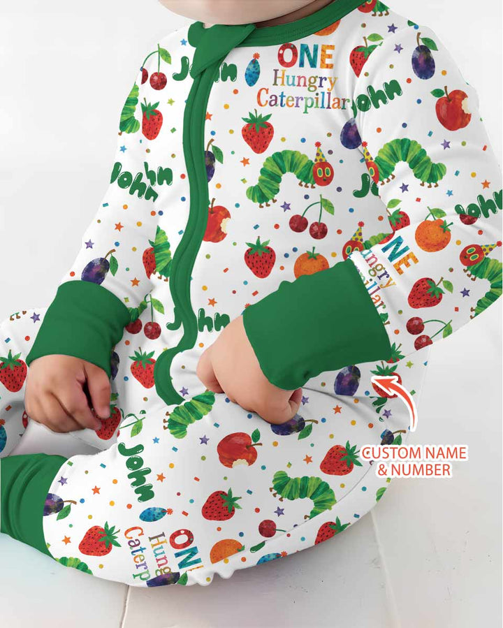 Custom Name And Age Hungry Caterpillar Bamboo Convertible Zippy