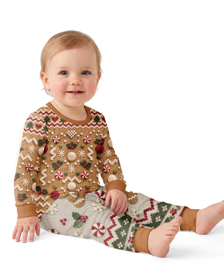 Grumpy Gingerbread Crew Bamboo Two Piece Long Sleeve Pajama Set